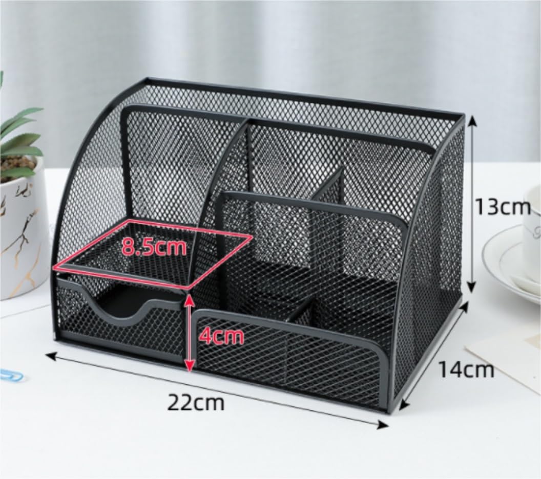 Organizer da scrivania in rete metallica | 22x13x14 cm for ufficio: organizer da scrivania in rete con 6 scomparti