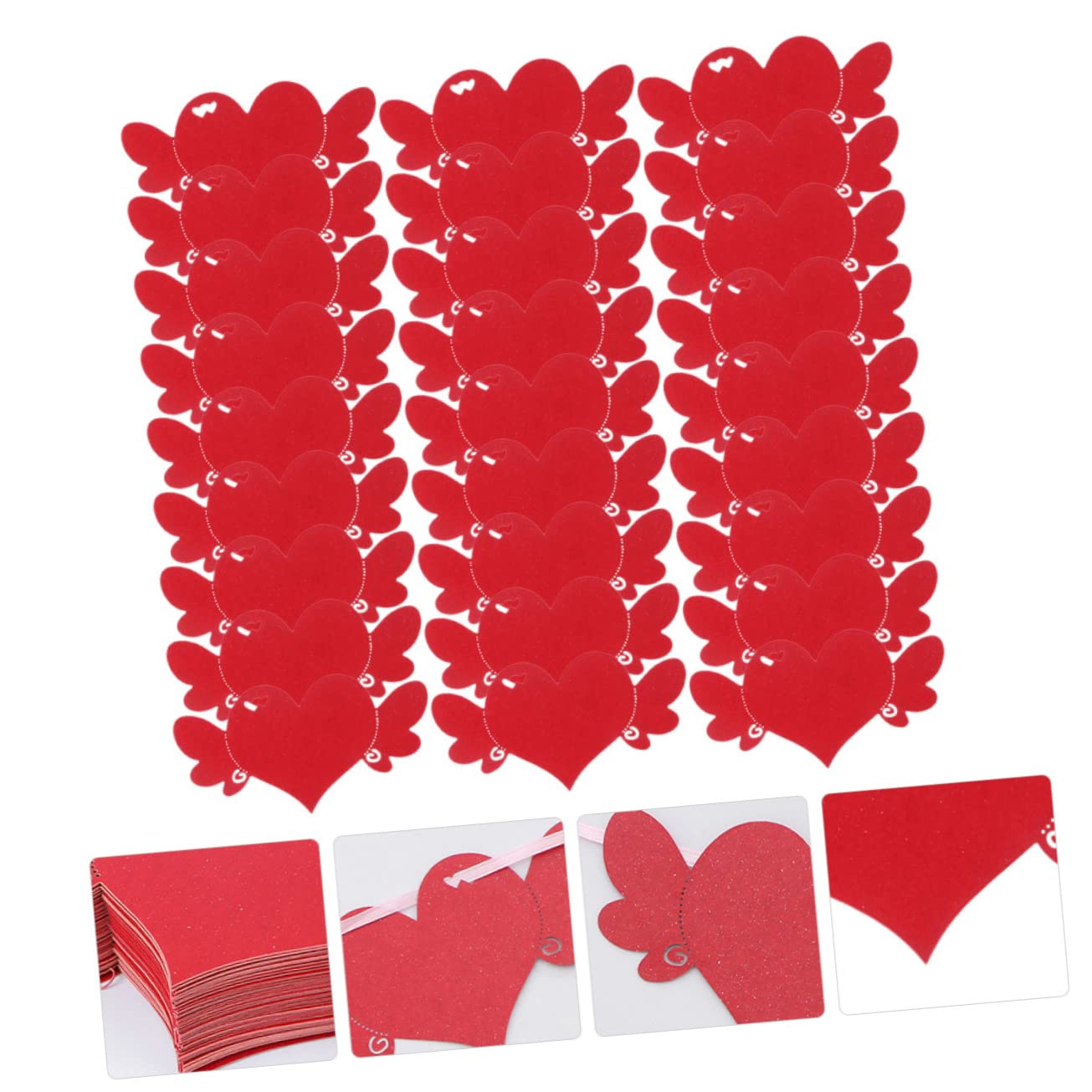 STOBOK 200stücke Herzförmige Grußkarten Blanko Karten Für Valentinstag Bastelprojekte Dekoration Und Kreative Wunschkarten Rot Für Persönliche Nachrichten
