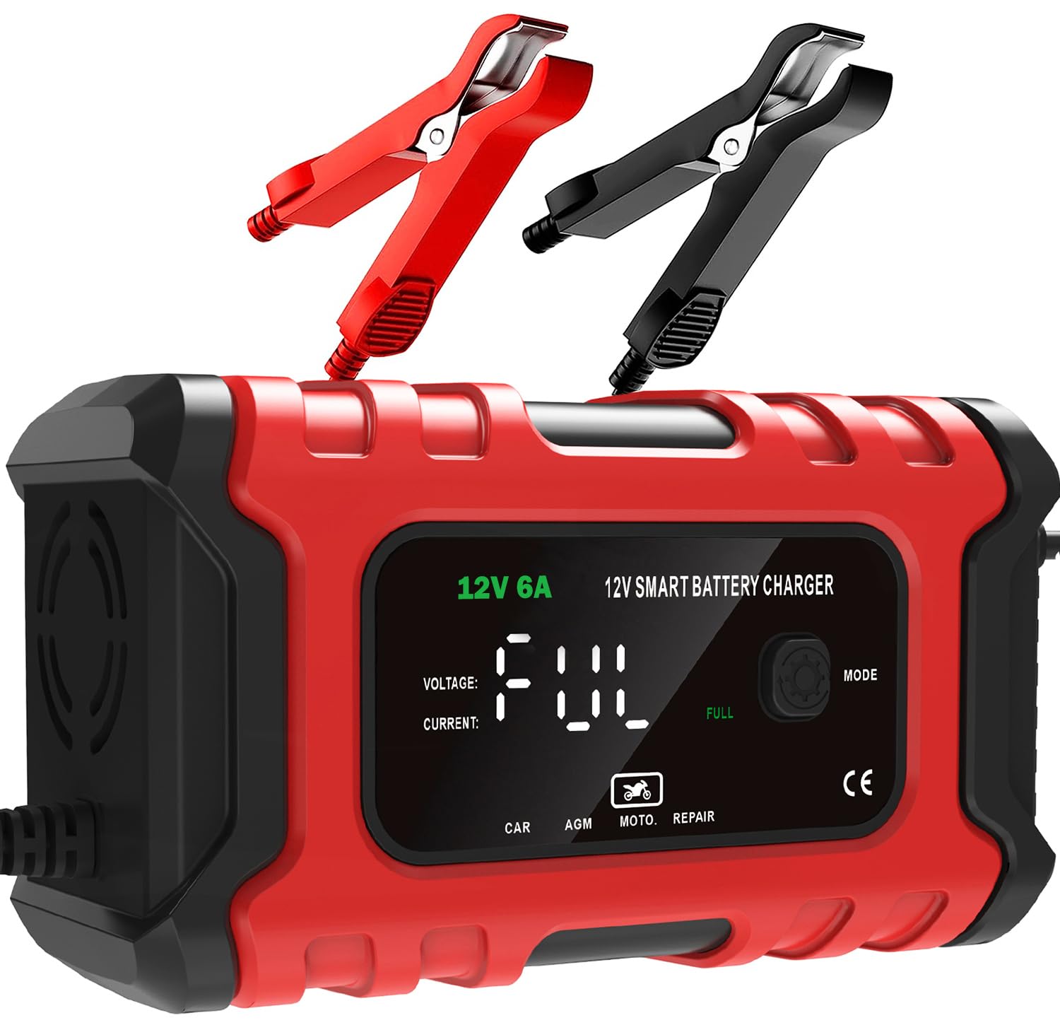 Photo 1 of 12V 6-Amp Battery Charger, Smart Trickle Charger Maintainer, Battery Repair
