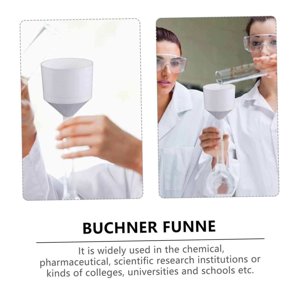 HOMOCONO Large Funnels 70mm Plastic Filter Paper Funnel Acid Alkali Resistant Suitable for Lab Science Experiment