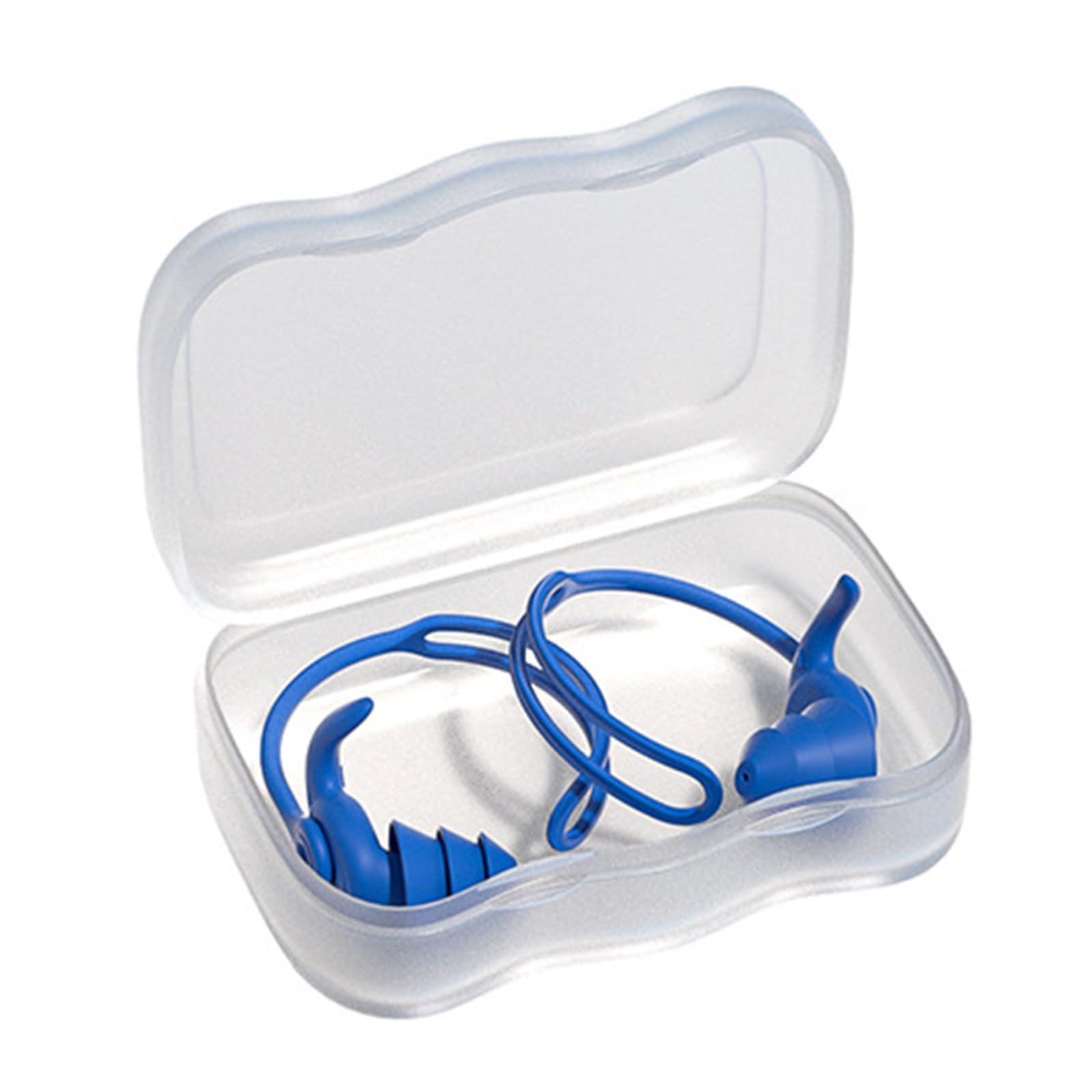 Buxuaaaa Blue Ergonomic Comfortable Noise Reduction Earplugs In Soft Silicone Suitable For Peaceful Sleep And Quiet Environment 1 Pair Swimming Earplugs
