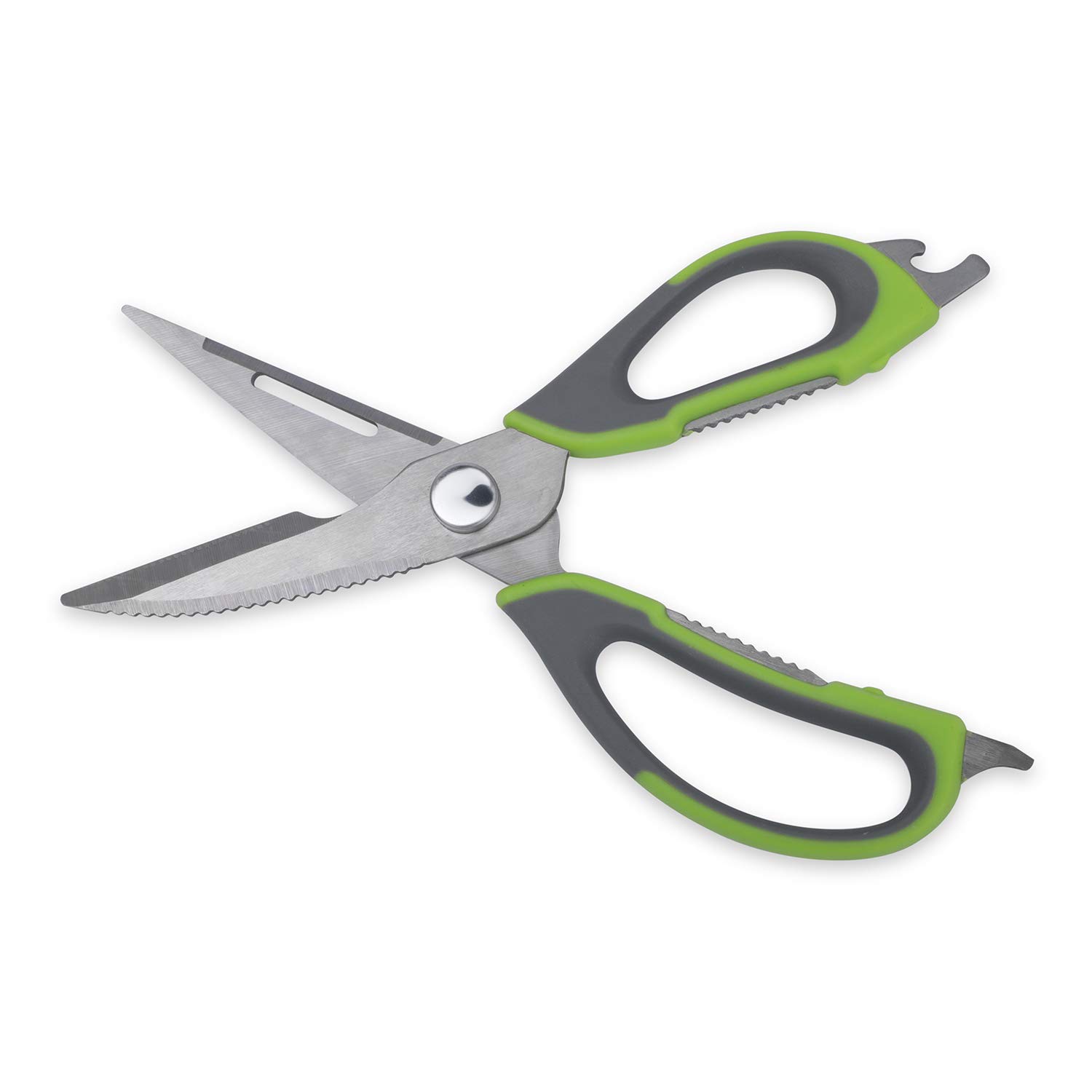 NFI essentials Kitchen Scissor 10 in 1 Mighty Shears Multipurpose Stainless Steel Cooking Scissor Knife/Cutter Peeler Opener (Y112)
