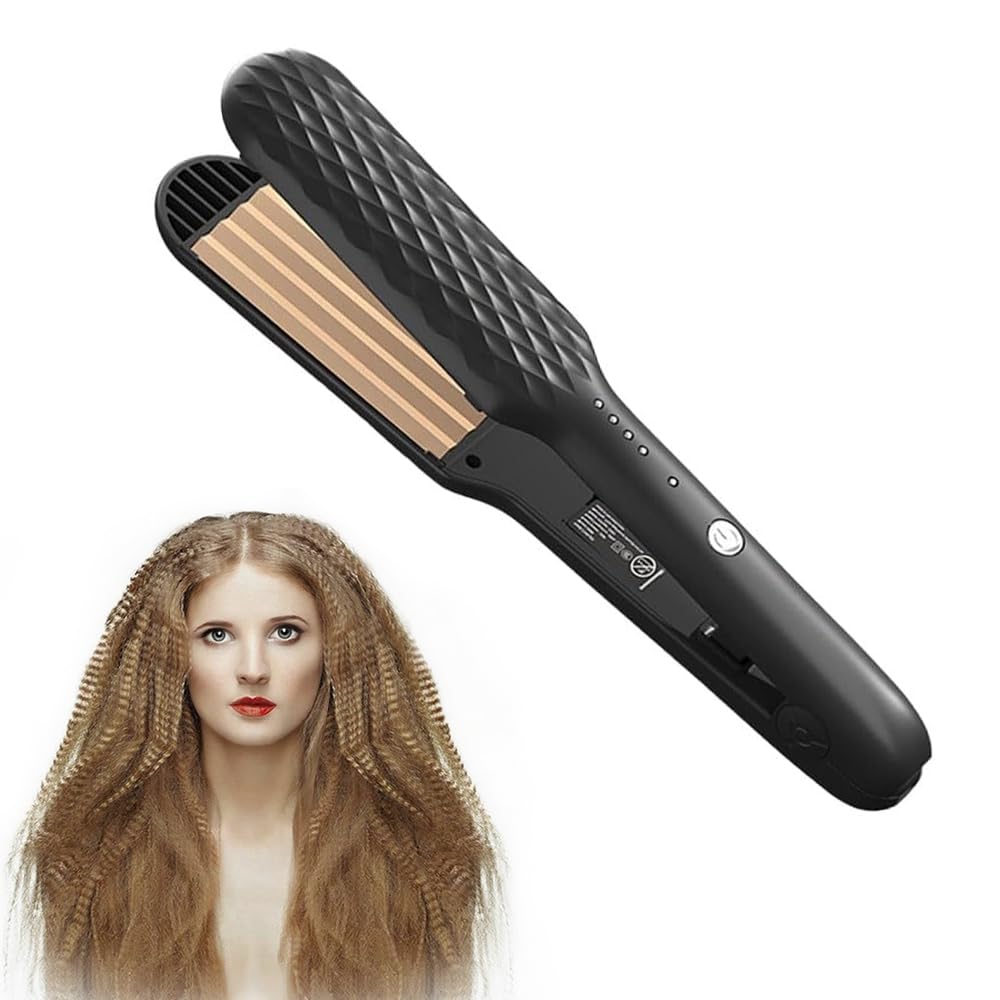 Piastra onde per capelli, ceramica piastra frisè per capelli con 4 temperatura regolabili, Strumento per lo styling dei ricci voluminosi, Piastra per onde per tutti i tipi di capelli