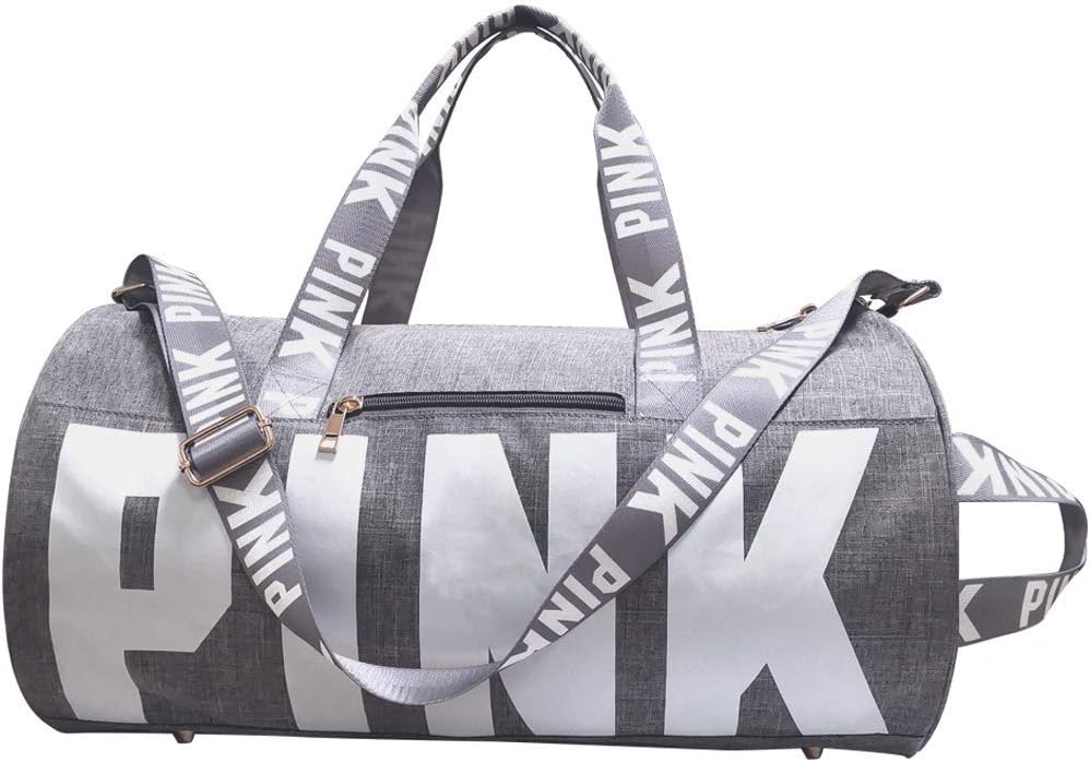 LHHY Sport Duffels Bag Printing Portable High Capacity Sports Travel Barrel Shoulder Bag (Gray)