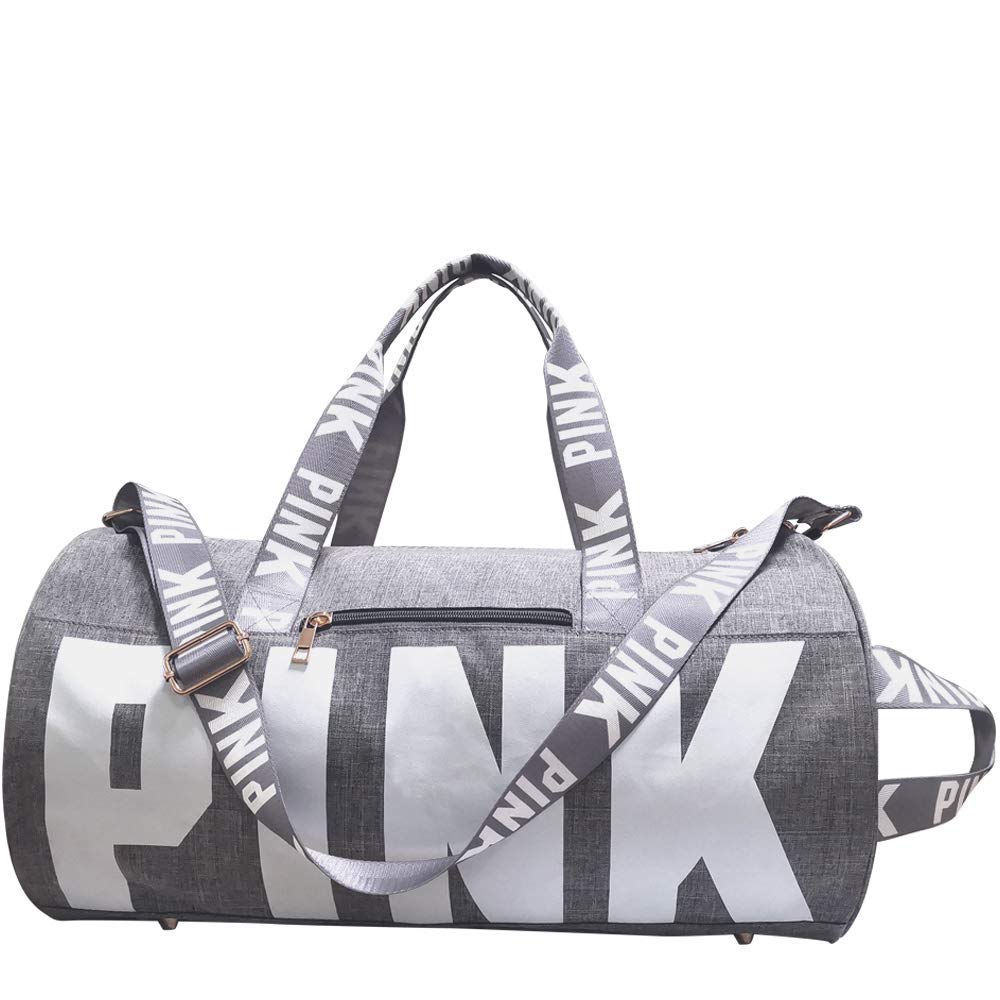 LHHY Sport Duffels Bag Printing Portable High Capacity Sports Travel Barrel Shoulder Bag (Gray)