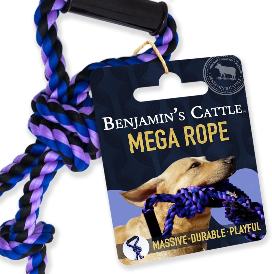 Benjamin's Cattle - Dog Rope Toy for Aggressive Chewers - Tug of War Dog Toy for Large Dogs - Indestructible Dog Chew Toy - 5 Knots…