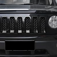 Vista 7 de 7 piezas de insertos de parrilla delantera con cubierta de rejilla para Jeep Patriot 2011-2016 (negro)