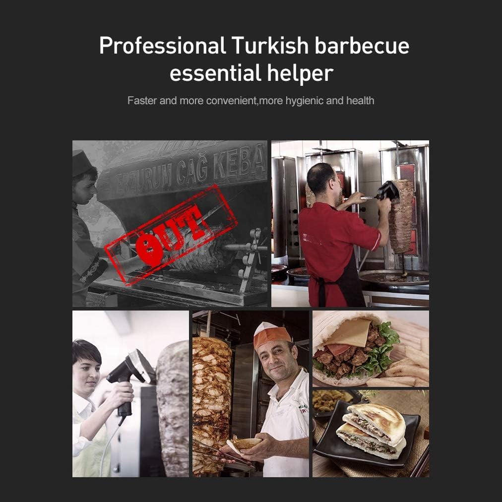 bobotron Electric Kebab Slicer Shawarma Cutter Roast Meat Knife Commercial Handheld BBQ Beaf Cutting Machine Gyro Knife US Plug