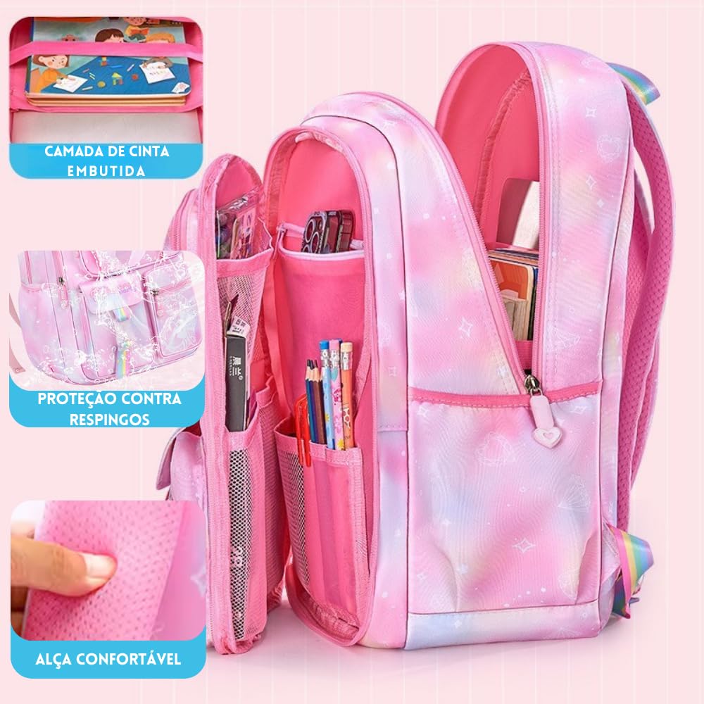 Mochila Infantil Menina Reforçada Impermeável, Bolsa Feminina Grande, Multi Compartimentos, Escolar, Passeio, Viagem em promoção! Veja a oferta e mais achadinhos de Mochilas escolares 4 Hoje é o melhor dia para comprar Mochila Infantil Menina Reforçada Impermeável, Bolsa Feminina Grande, Multi Compartimentos, Escolar, Passeio, Viagem com aquele preço maroto! Promoção! Aproveite a oferta! 4