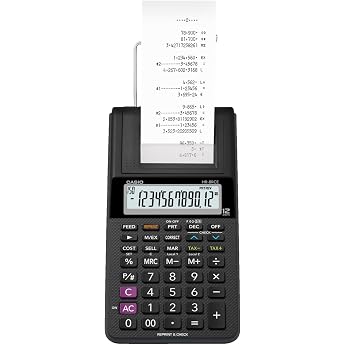 Casio HR-8RCE-BK Printing Calculator Black 12-Digit LC Display