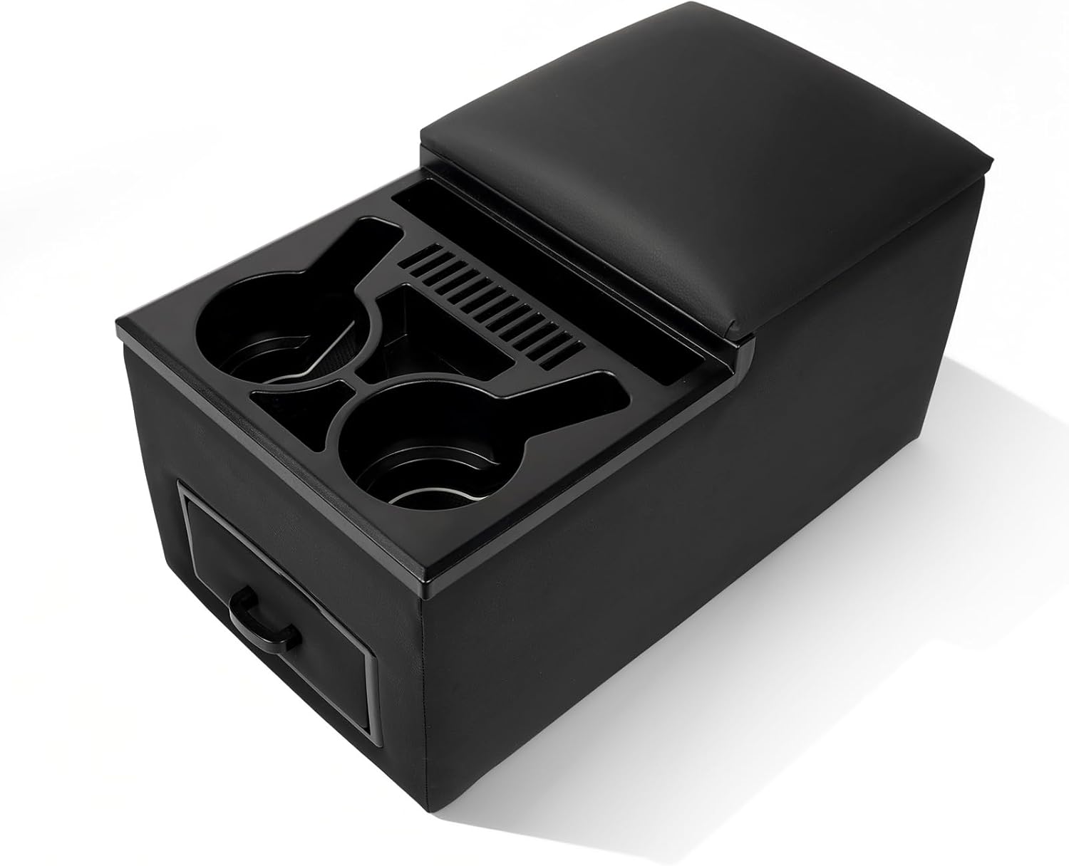 Car Center Console, Universal Bench Seat Consoles, Truck Seat Organizer and Storage, Cup Holder&Phone Holder for Small Car, Truck, Minivan (Small Center Console)