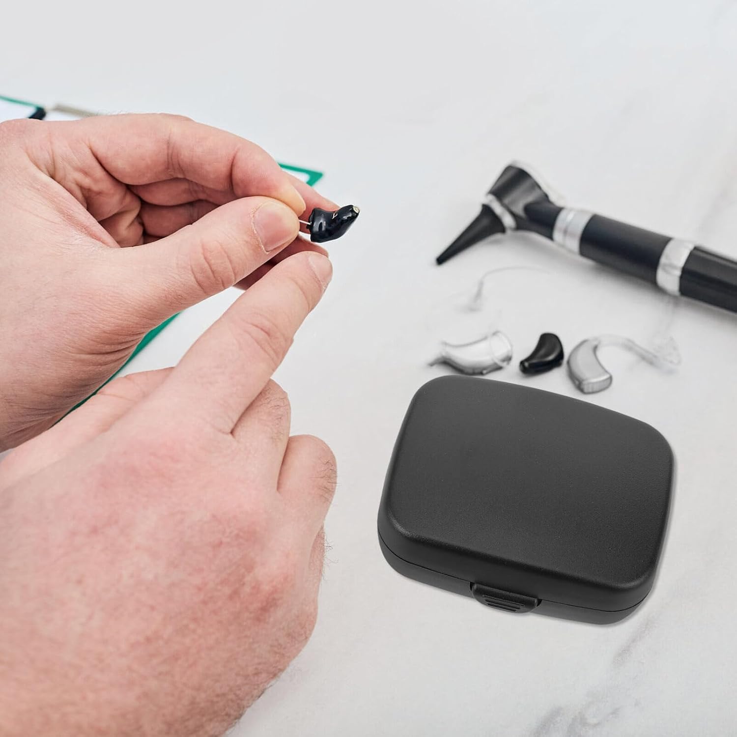 Ipetboom Small Portable Storage Case Shockproof Protective Box for Hearing Devices Design for -Term Use for Travel and Everyday