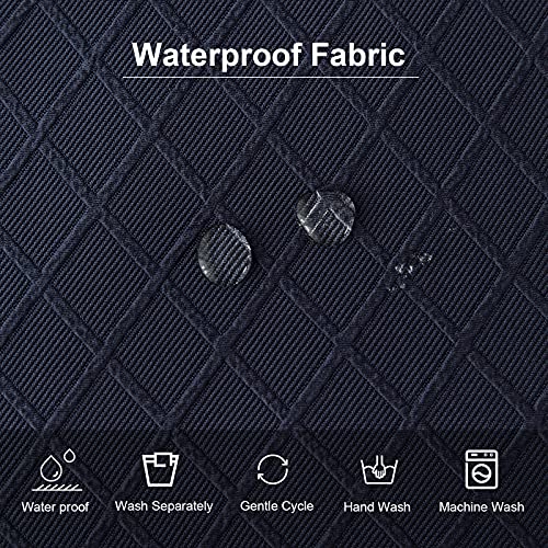 Image of Waterproof Seat Covers for Dining Room Chair Cushion Covers Set of 6 | Jacquard Removable Machine Washable Kitchen Chair Seat Slipcovers,Pet Hair And Stain Protection,Stretch Chair Protector