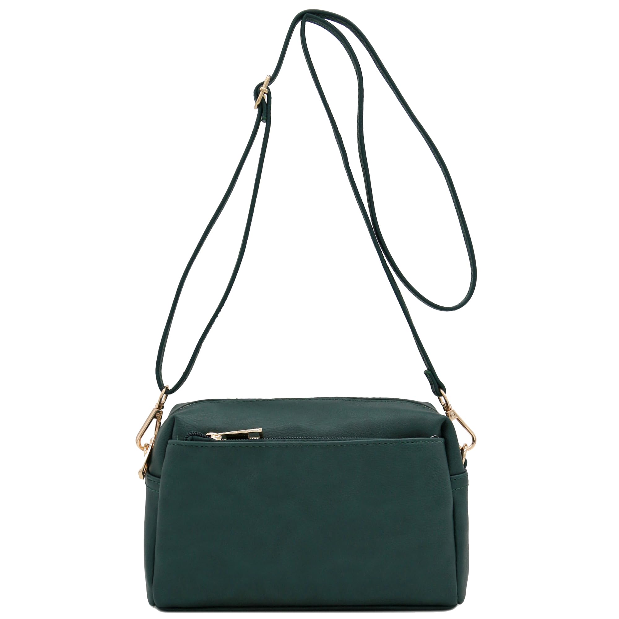 FashionPuzzle Triple Zip Small Crossbody Bag