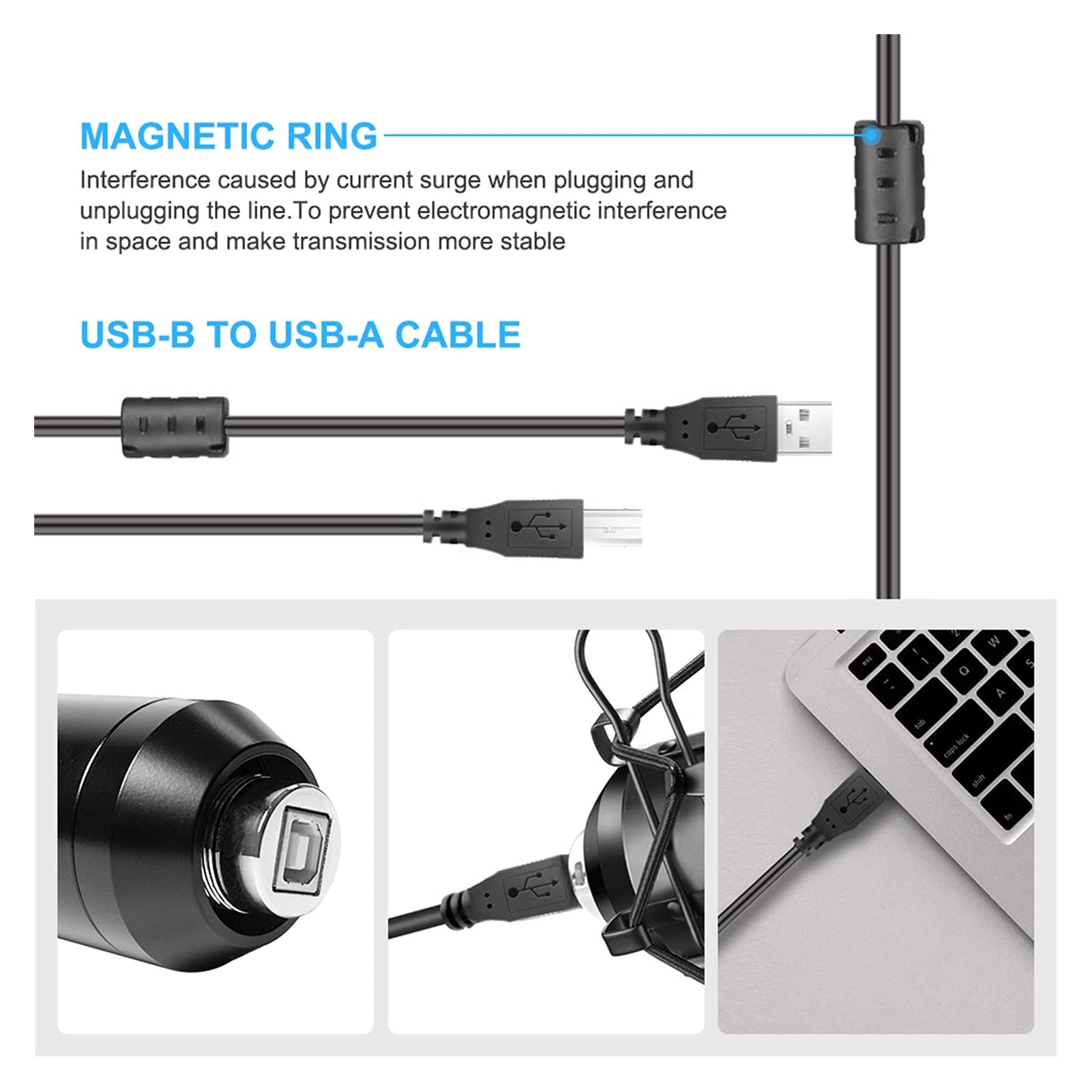 ywzhushengmaoyi mikrofon Microfono USB Microfono per PC E20 con Supporto a 6 Pollici Bracciolo a 5 Pollici Kit Studio di ribalta Professionale Microphone (Color : 2)