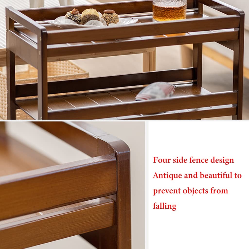 Carrello portaoggetti con 3 ripiani, carrello mobile da cucina su ruote, versatile carrello in legno per bagno, lavanderia e organizzazione bar