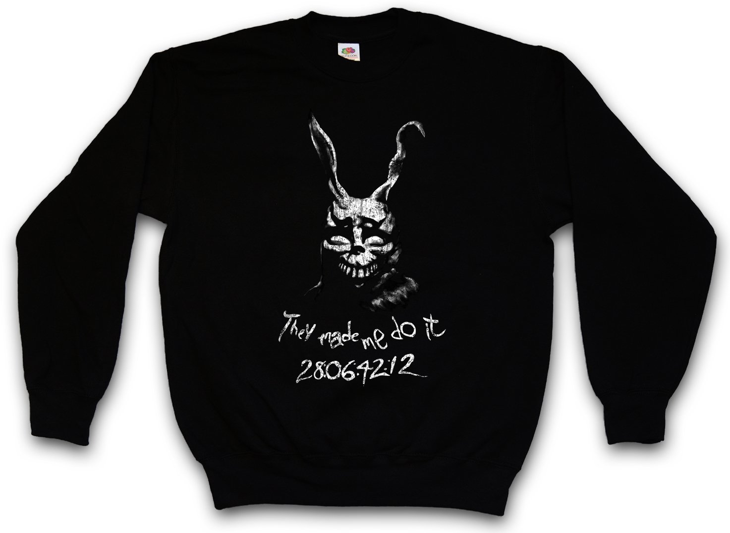 Urban Backwoods Frank The Rabbit Sweatshirt Pullover Sweater - Sizes S - 3XL Black