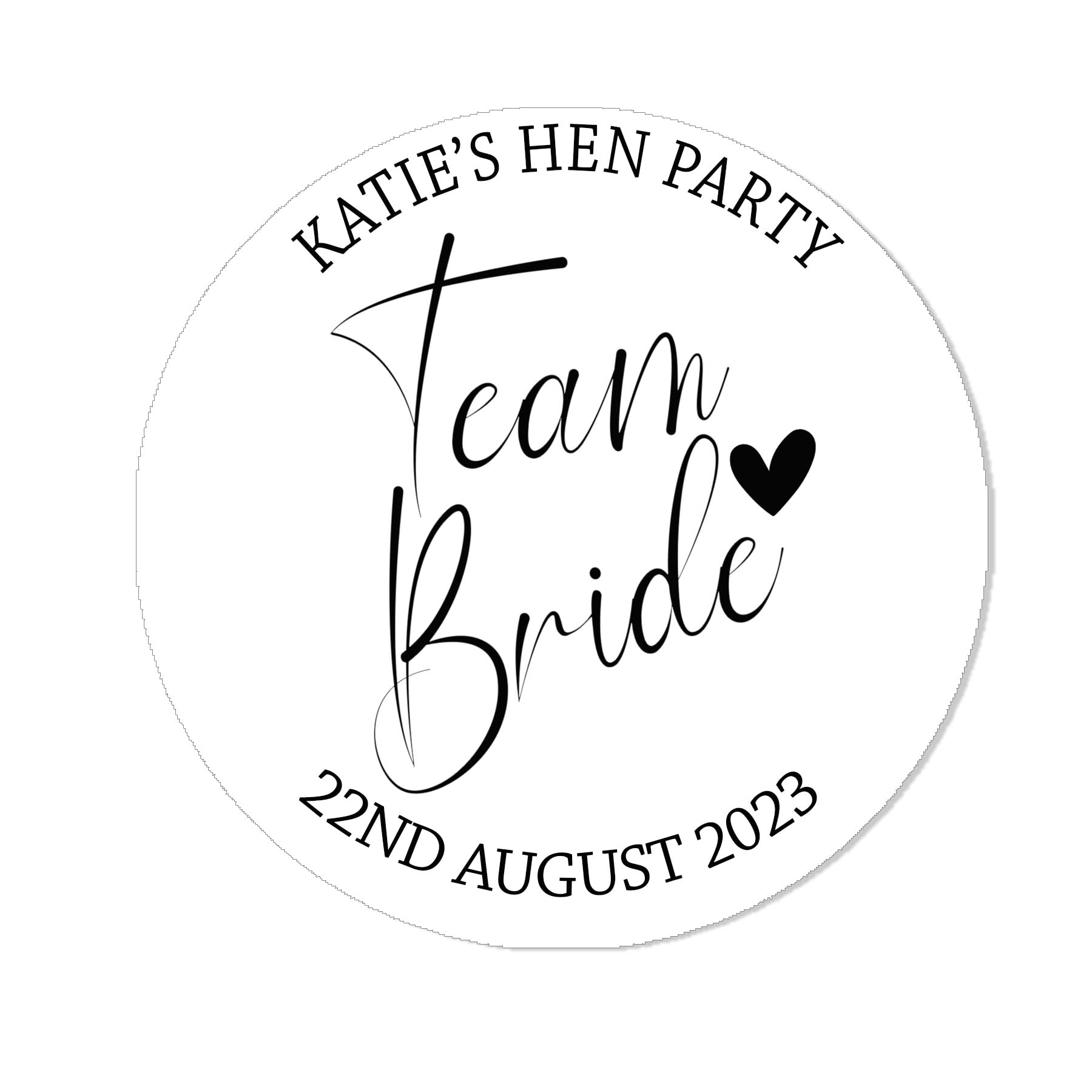 Personalised Floral Hen Party Bridal Shower Stickers - Thank You Sweet Cone Bags Favour Luxury - 24 White (45mm)