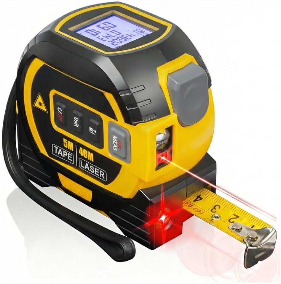 Trena a Laser Digital Fita Métrica Multifuncional Alta Precisão Calcula Área, Volume e Soma e Subtração de Medidas 3x1