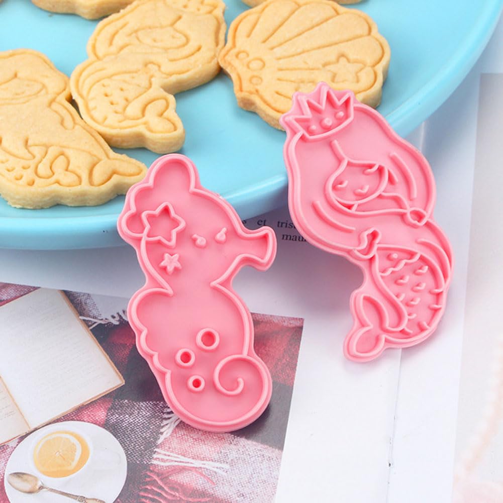 Amscan 9903049 - Formina Per Biscotti A Sirena In Plastica Dorata, 1 Pezzo, Per Pasticceria Creativa - 2