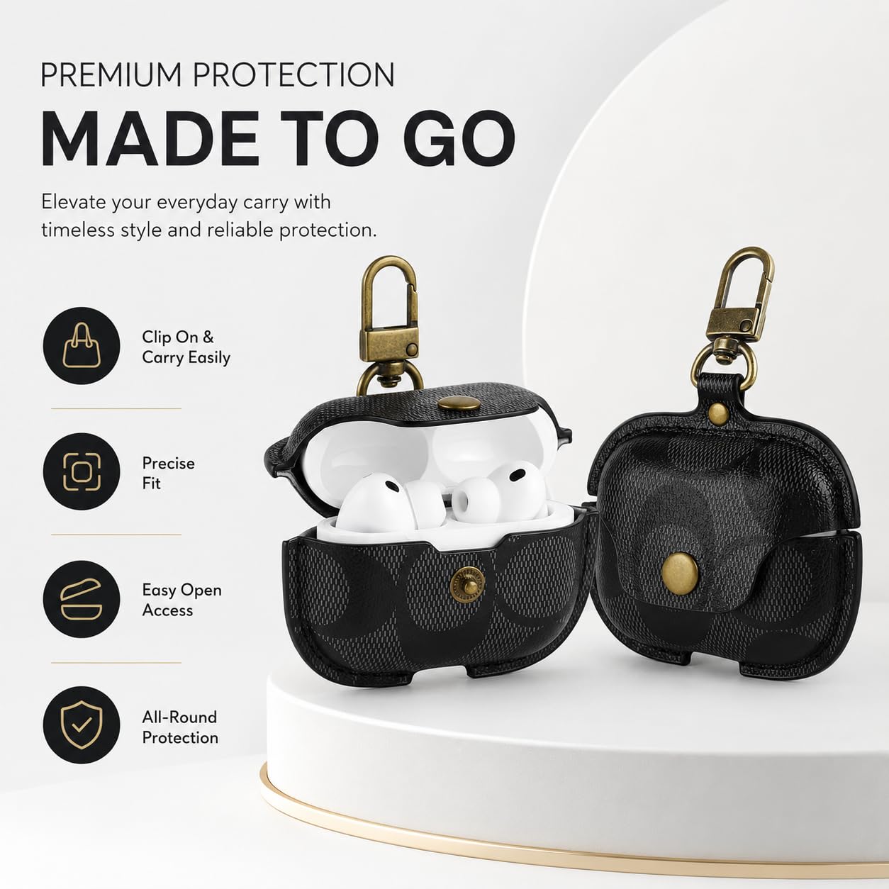 Custodia protettiva per AirPods Pro 3, in pelle, antiurto, compatibile con AirPods Pro di terza generazione, per donne e uomini (B)