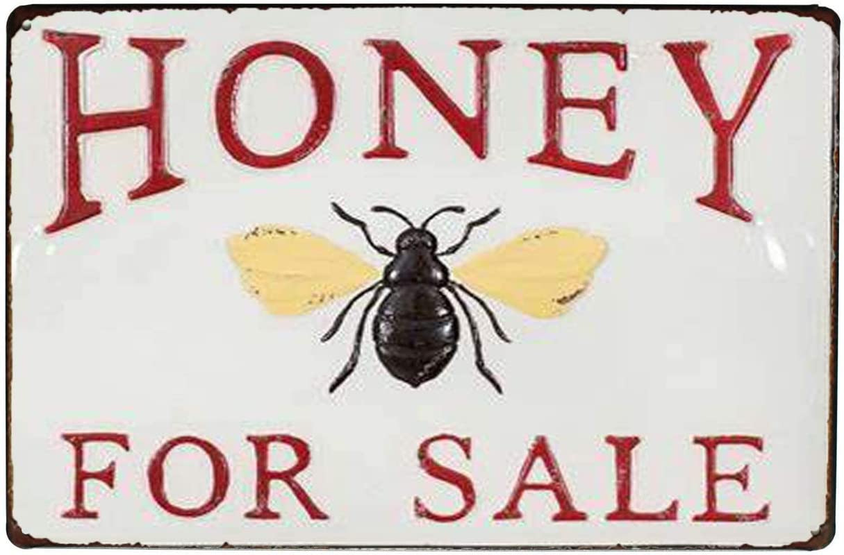 Ensound A12 6"X8" New Vintage Retro Metal Tin Sign Honey Bee For Sale Home Garage Bar Club Hotel Wall Decor Sign
