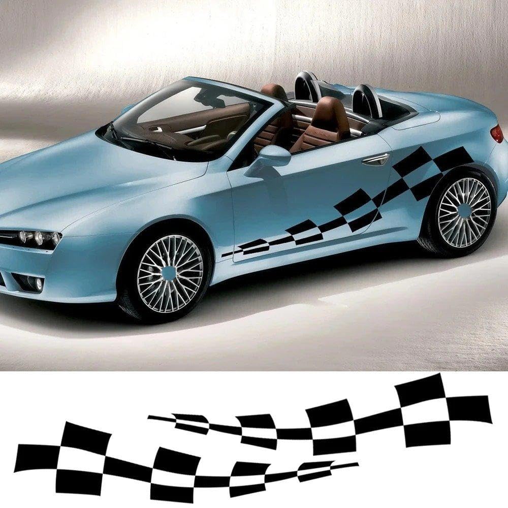 Decalcomanie per Auto Adesivi in ​​Vinile Laterali per Portiera Dell'auto Decalcomanie in PVC con Grafica Sportiva da Corsa(Glossy Blue)