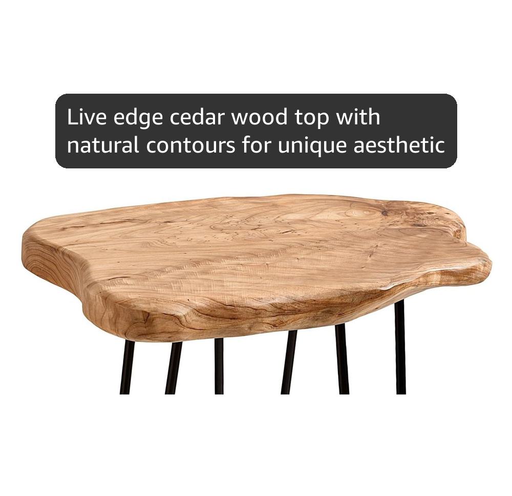 Amazon.com: WELLAND Live Edge Cedar End Table, Unique Desktop Side