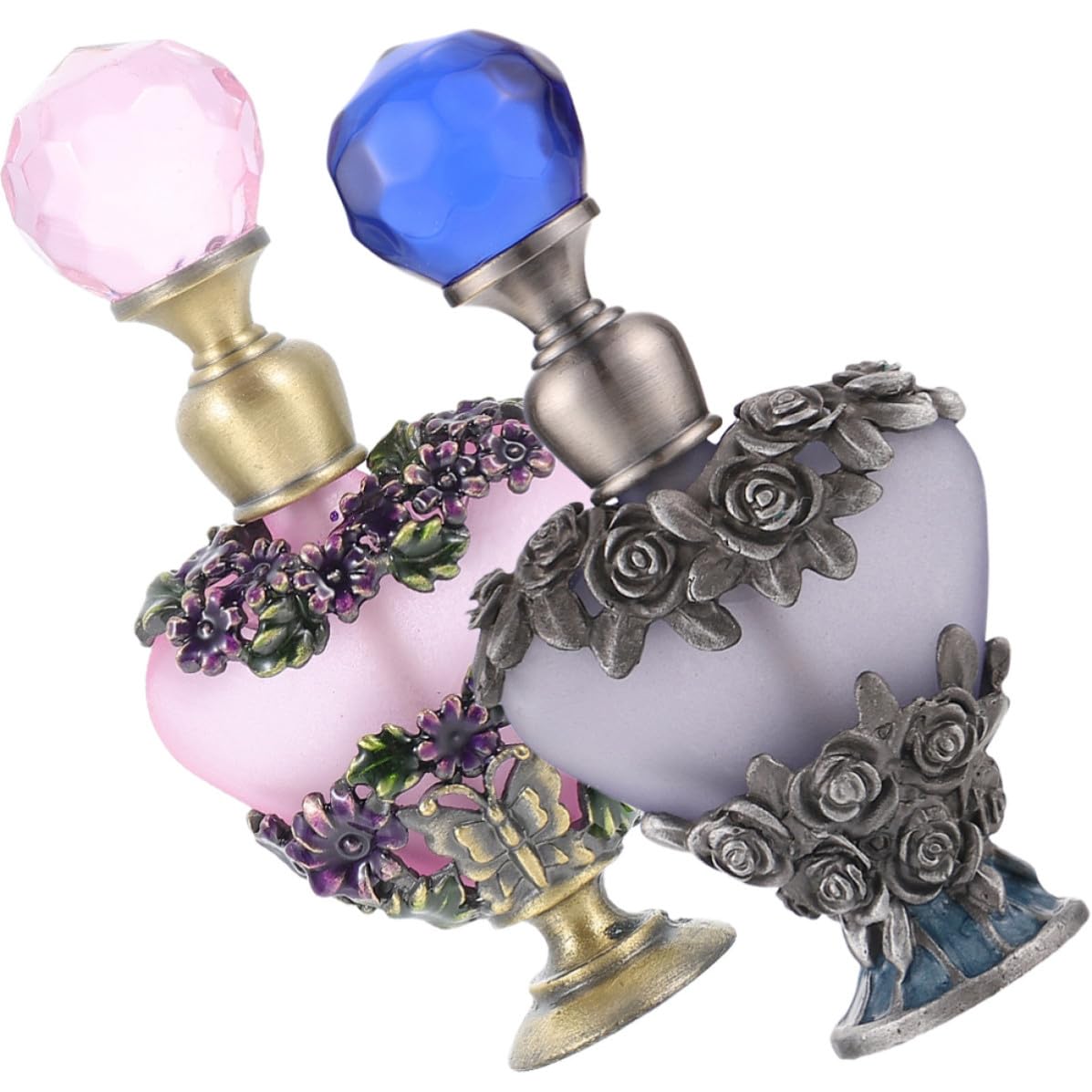 Botellas de perfume de vidrio WESIEVYA set de 2 piezas de 5ml regalo ideal con diseño de metal