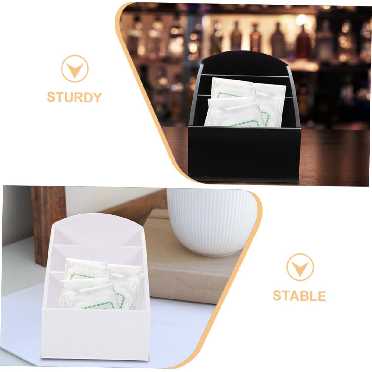 COLLBATH 3 Piezas Caja De Almacenamiento De Paquetes De Condimentos Para Sobres De Té Organizador De Bolsas De Té Unidades Material De Acrílico