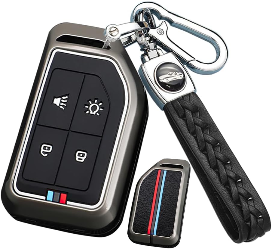 SANRILY 4 Button Luminous Car Key Cover Compatible with Volvo Truck Cargo 555 FH16 FM FH Keyless Silicone Key Holder Case with Keychain Silver