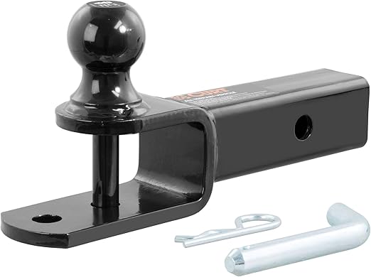 CURT 45005 3-in-1 ATV Trailer Hitch Mount, 1-7/8-Inch Ball, Clevis Pin, 5/8-Inch Hole, Fits 2-Inch Receiver