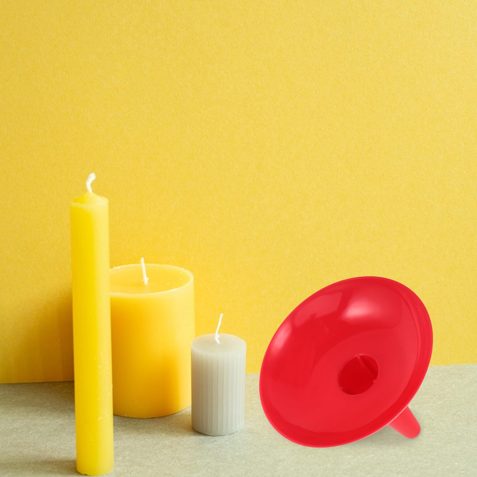 Candelabro de Plástico Rojo 50 Piezas Reutilizable para Velas Cónicas
