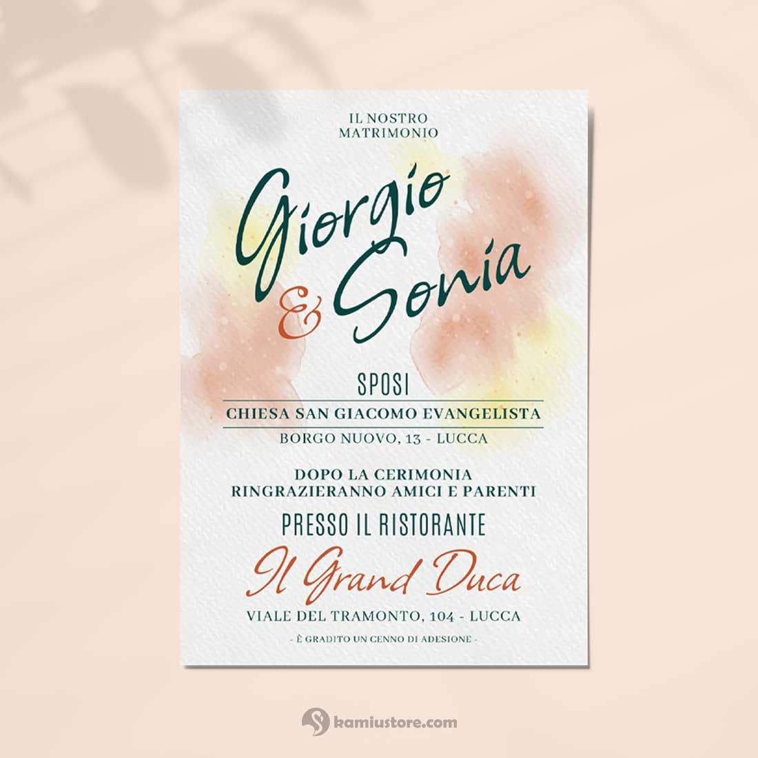 Partecipazioni Matrimonio Gratta e scopri la Data “Wedding Watercolor” - Set completi da 25-50 -100 (50)
