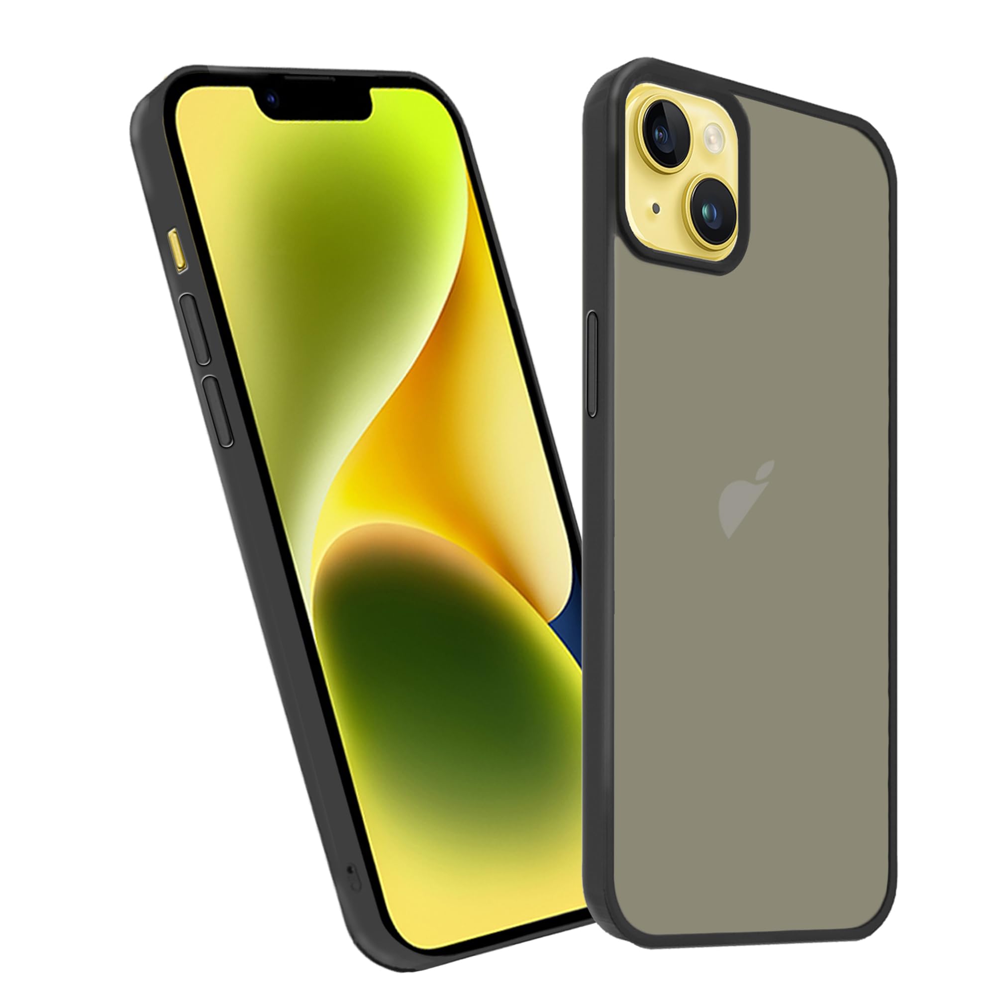 KPNS スマホケース iPhone14 Plus ケース 米軍MIL規格 肌触りも良い 半透明 耐衝撃 超軽薄 指紋防止 黄変防止 アイフォン 14 Plus 保護 カバー（ブラック）