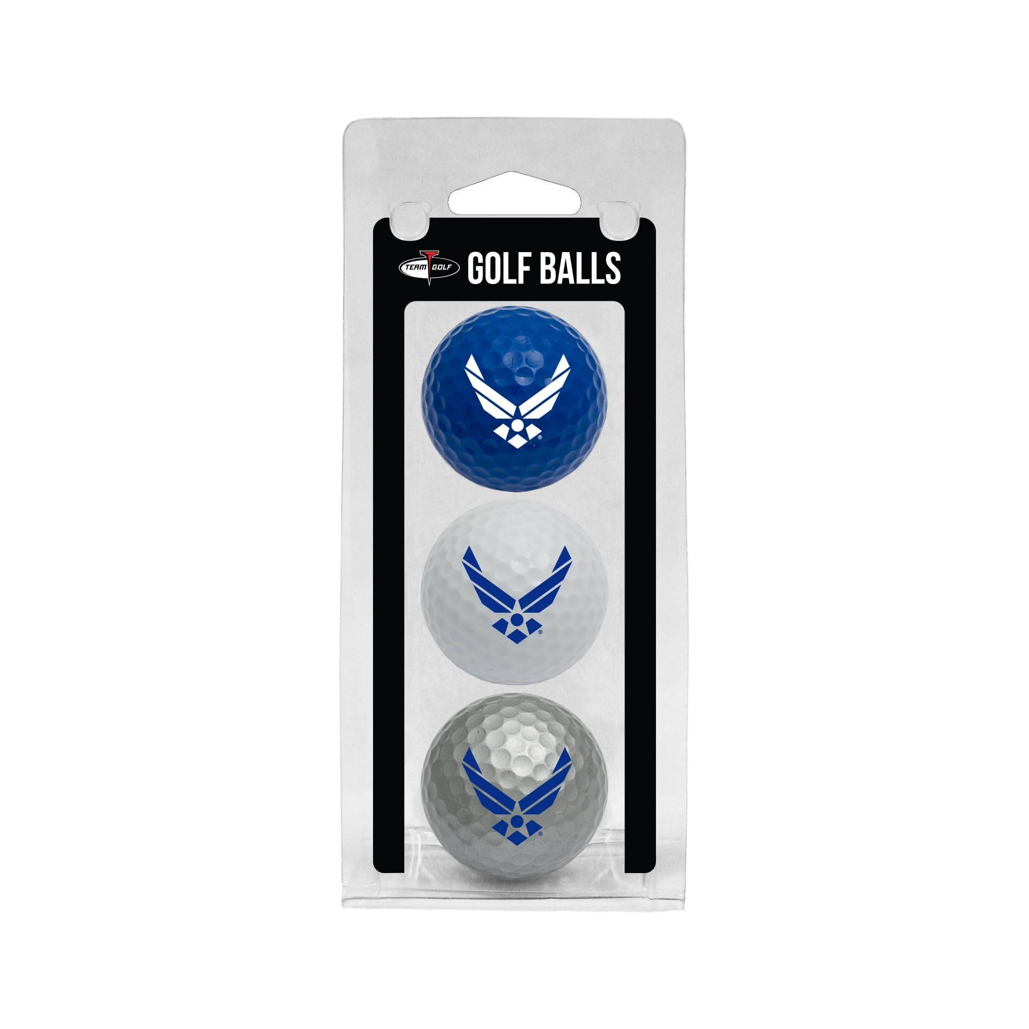 Team Golf Golfbälle in Militär-Regulationsgröße, 3er-Pack, Farbiger strapazierfähiger Team-Aufdruck (Kugelfarbe kann variieren)