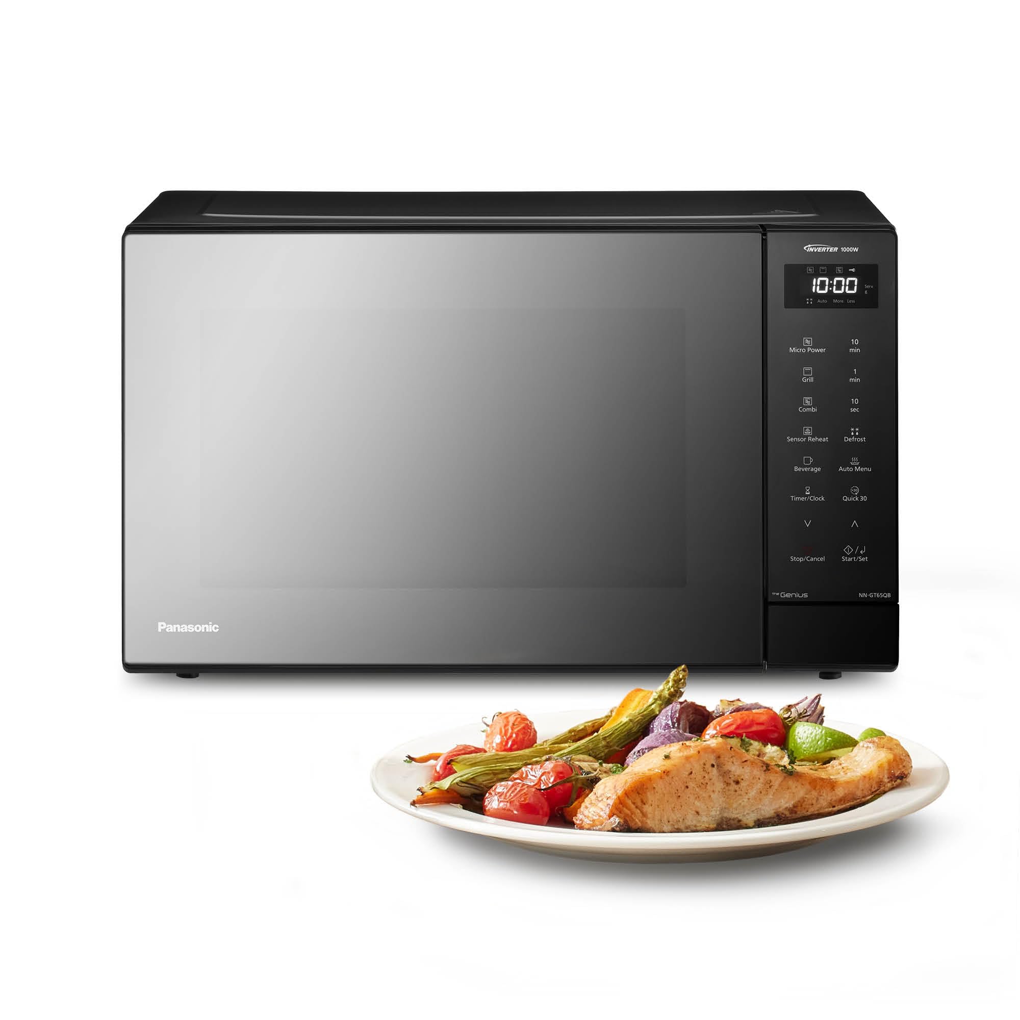 Panasonic NN-GT65QBEPG 31L Kombi-Mikrowelle mit Grillfunktion, 23 Automatische Programme,1000 W, Kombi-Kochen, 7 Leistungsstufen, Turbo-Auftaufunktion, LED-Beleuchtung, Drehteller, Schwarz