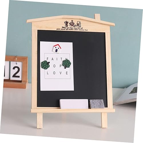 Miniatura 2 de STOBOK 2 Sets Little House Chalkboard Desk Topper Pizarrones para Niños Chalkboard Wall Message Center Tabletop Menu Board Magnetic Chalkboard for