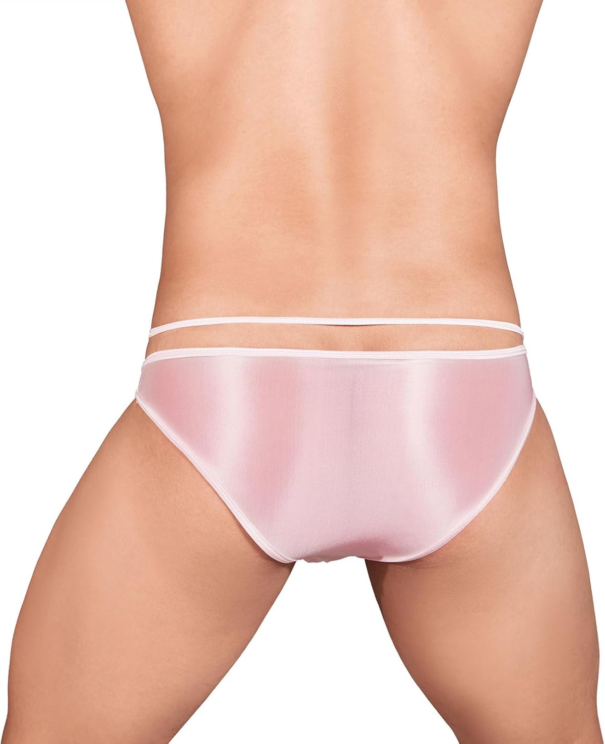 Freebily Men's Sexy Sissy Pouch Panties Glossy Ice Silky Stretchy Underwear See Through Sheer Thongs