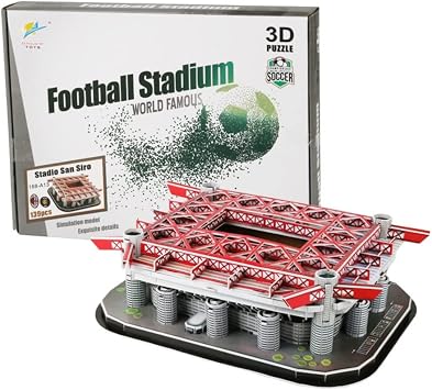 Classic Football Stadium Puzzle,3D Puzzle Soccer Club Venues,3D Paper Model Building Puzzle Kit, Soccer Stadium Souvenir Gift,Handmade Puzzle Ornaments,Cardboard Model San Siro/Meazza