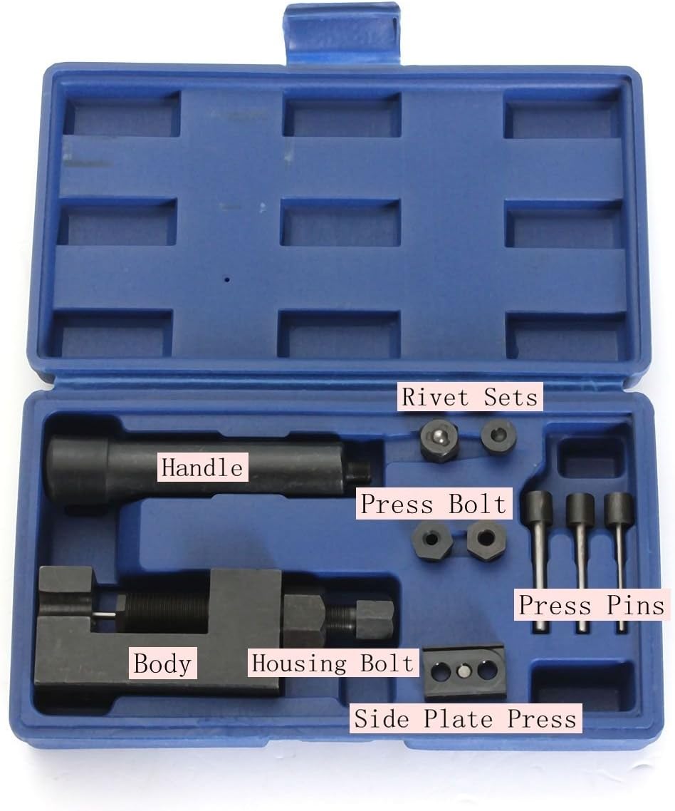 Riloer Motorcycle Chain Splitter, Riveting Tool Sports Bikes O-Ring, Chain Splitter Breaker and Riveter Tool Motorcycle Bike TE669
