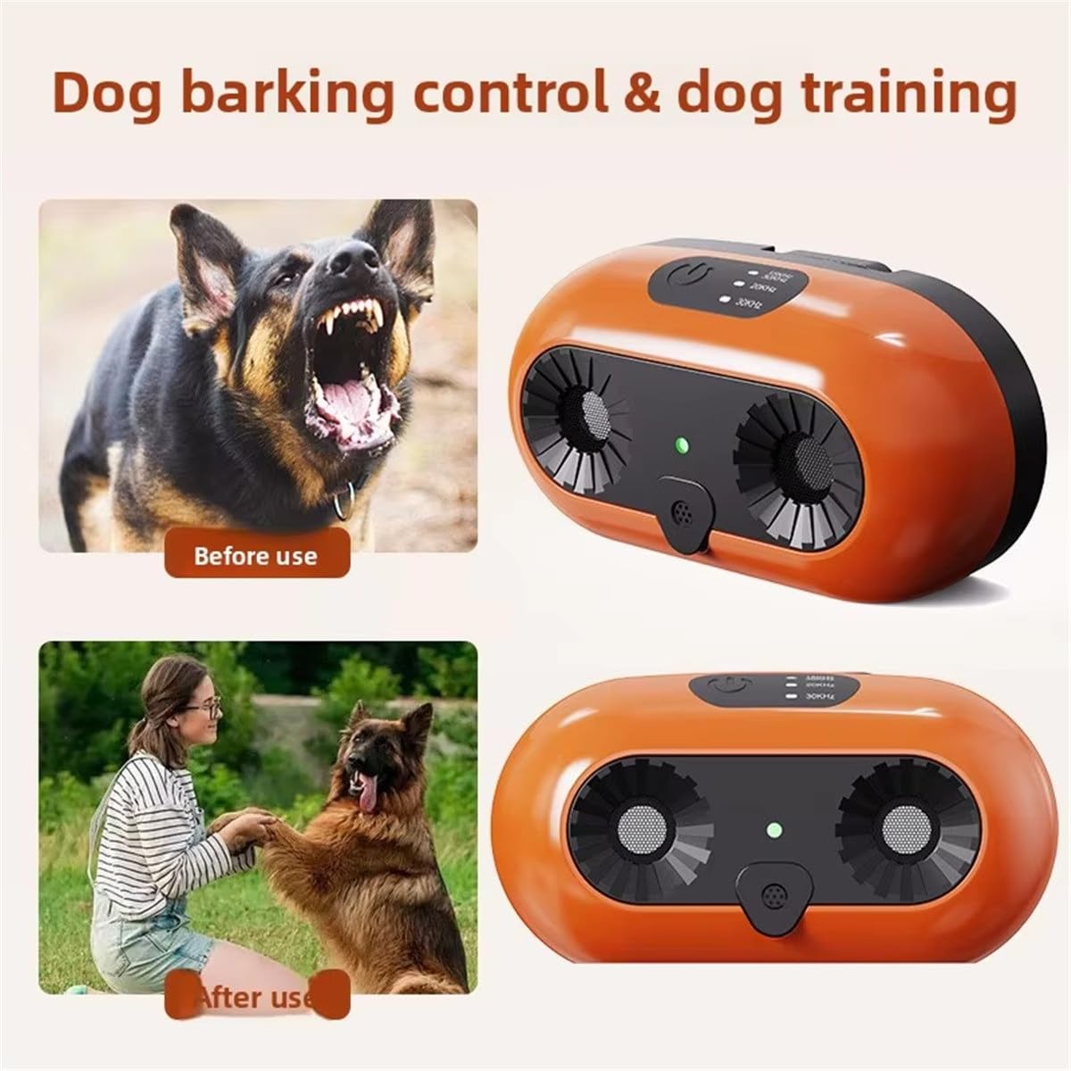 XAUCY Dispositivo anti-abbaio ad ultrasuoni dispositivo per abbaiare per esterni dispositivo di abbaiamento del cane nel cortile Dispositivo intelligente anti-abbaio per interni ed esterni