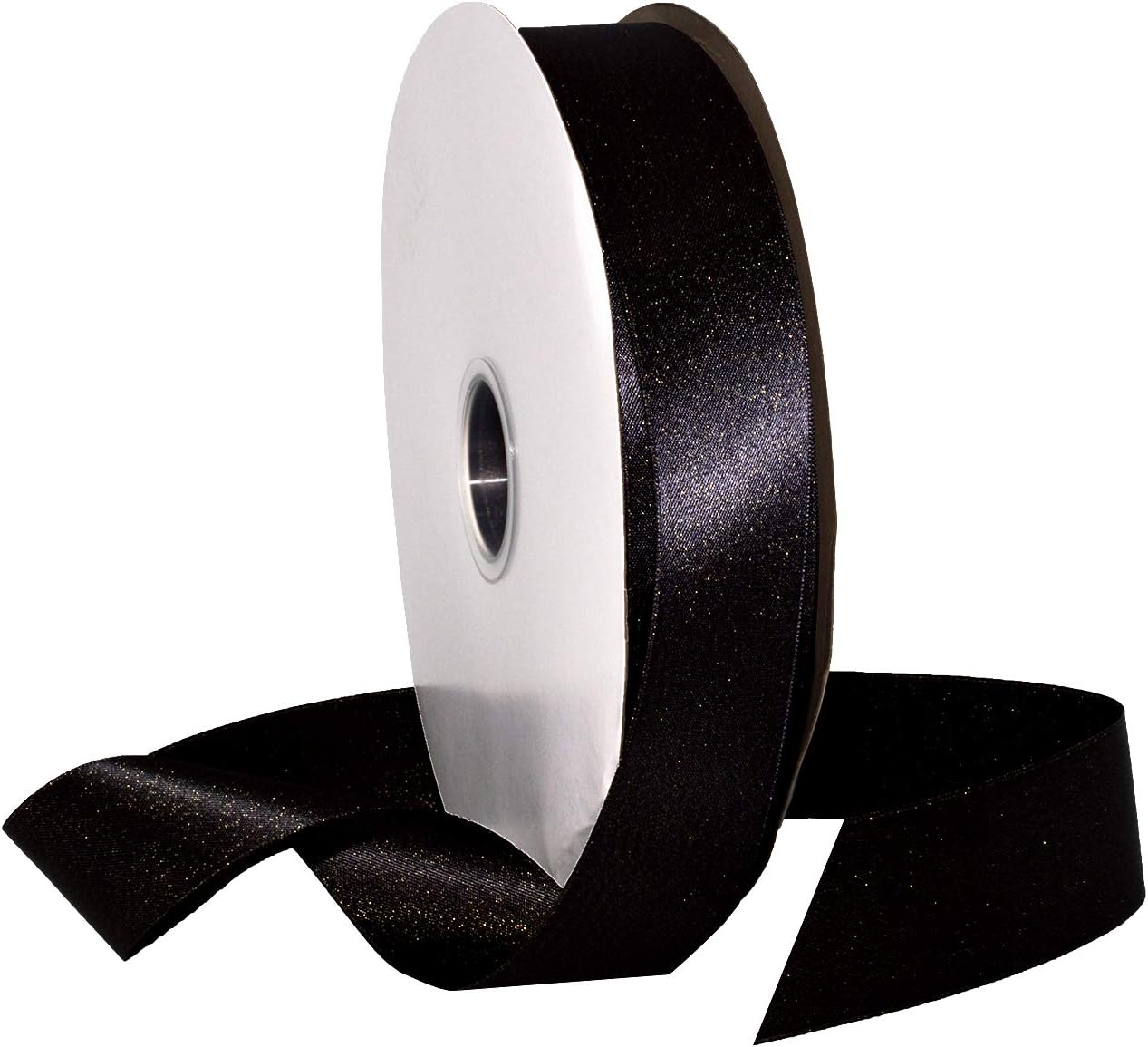 Morex Ribbon Gold Glitter Pearl Satin 1.5 inch by 100 Yards, Teal