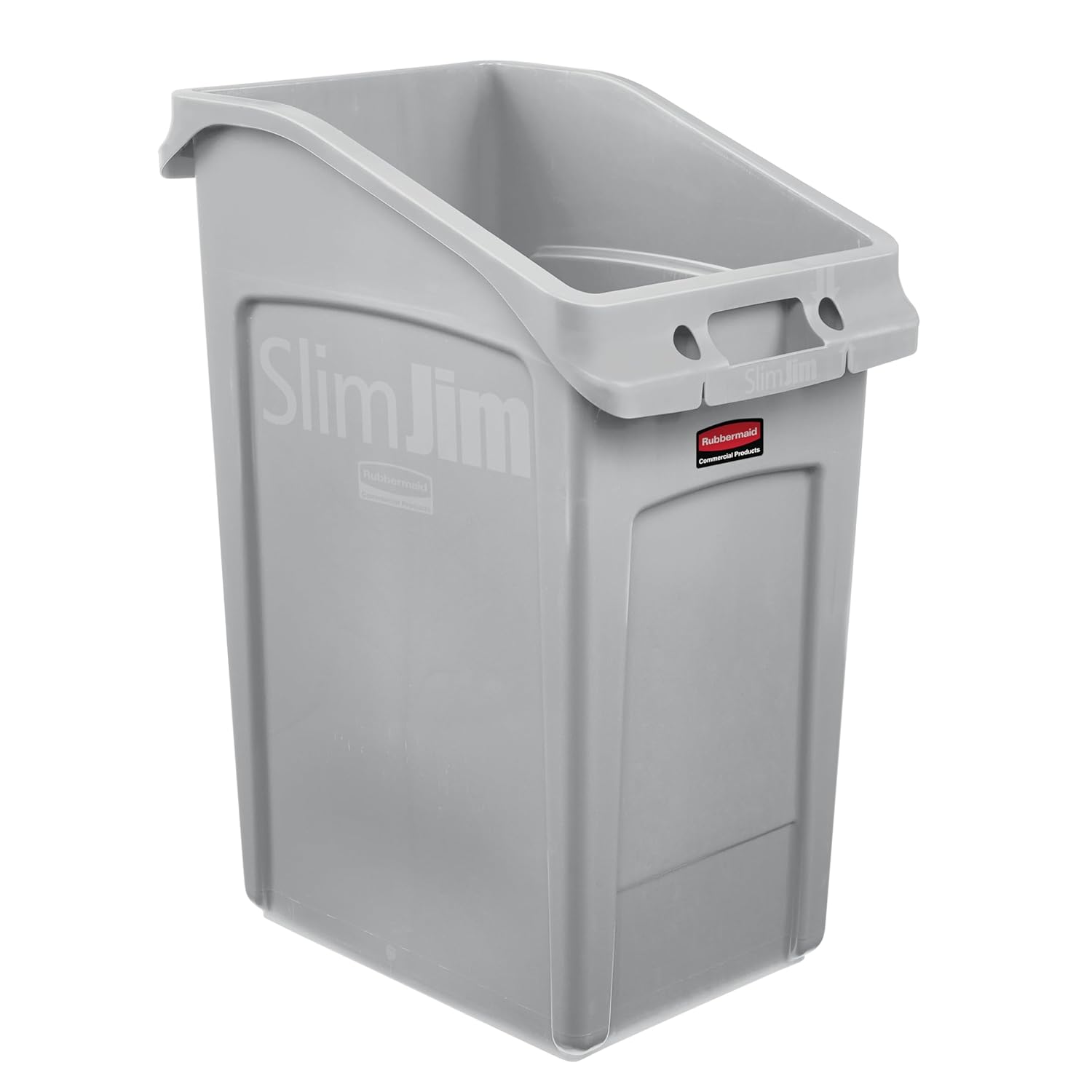 Rubbermaid Commercial Products Slim Jim Under-Counter Trash Can with Venting Channels 23 Gallon Gray