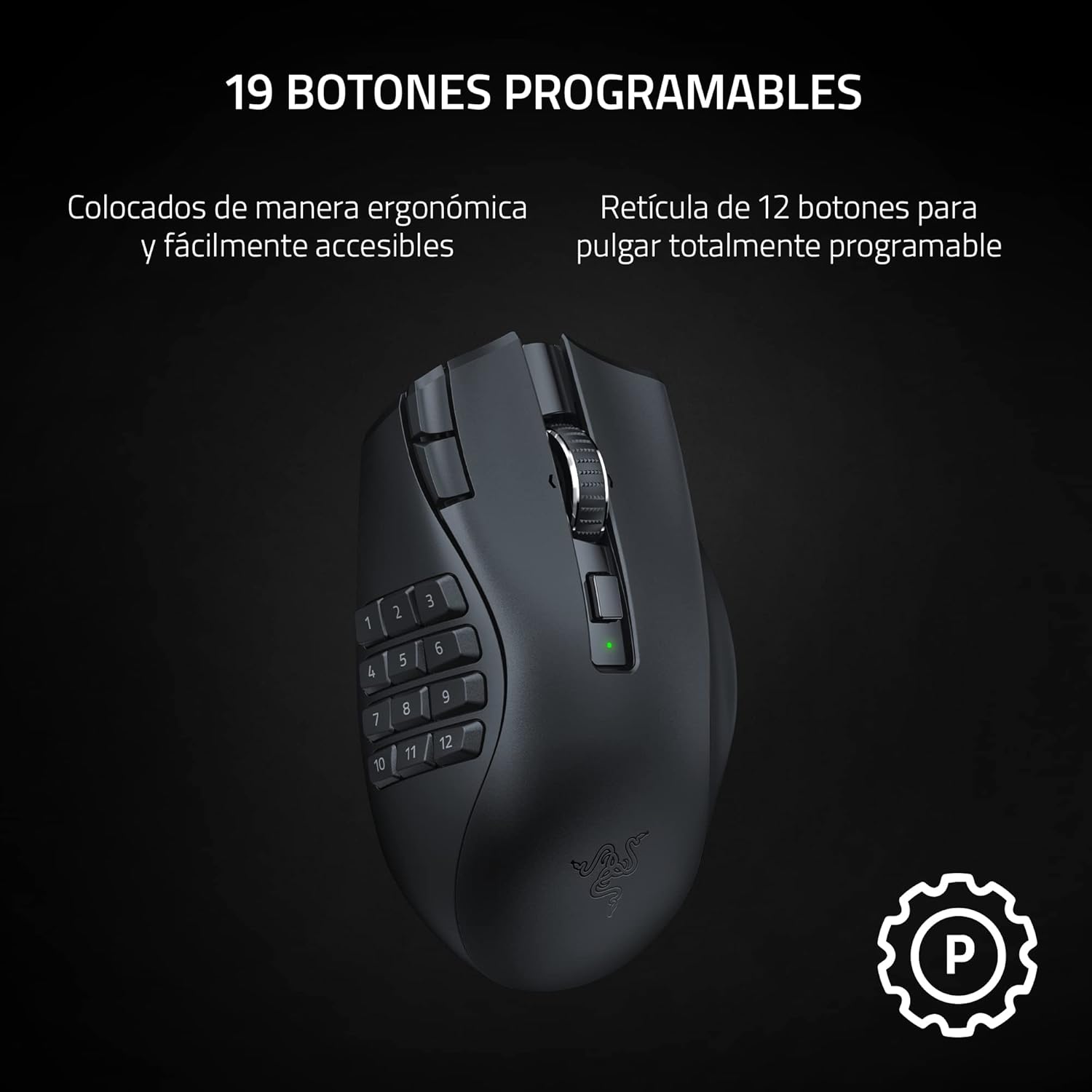 Ratón inalámbrico Razer Naga V2 HyperSpeed con 19 botones programables por 74,99€ ¡¡32% de descuento!!