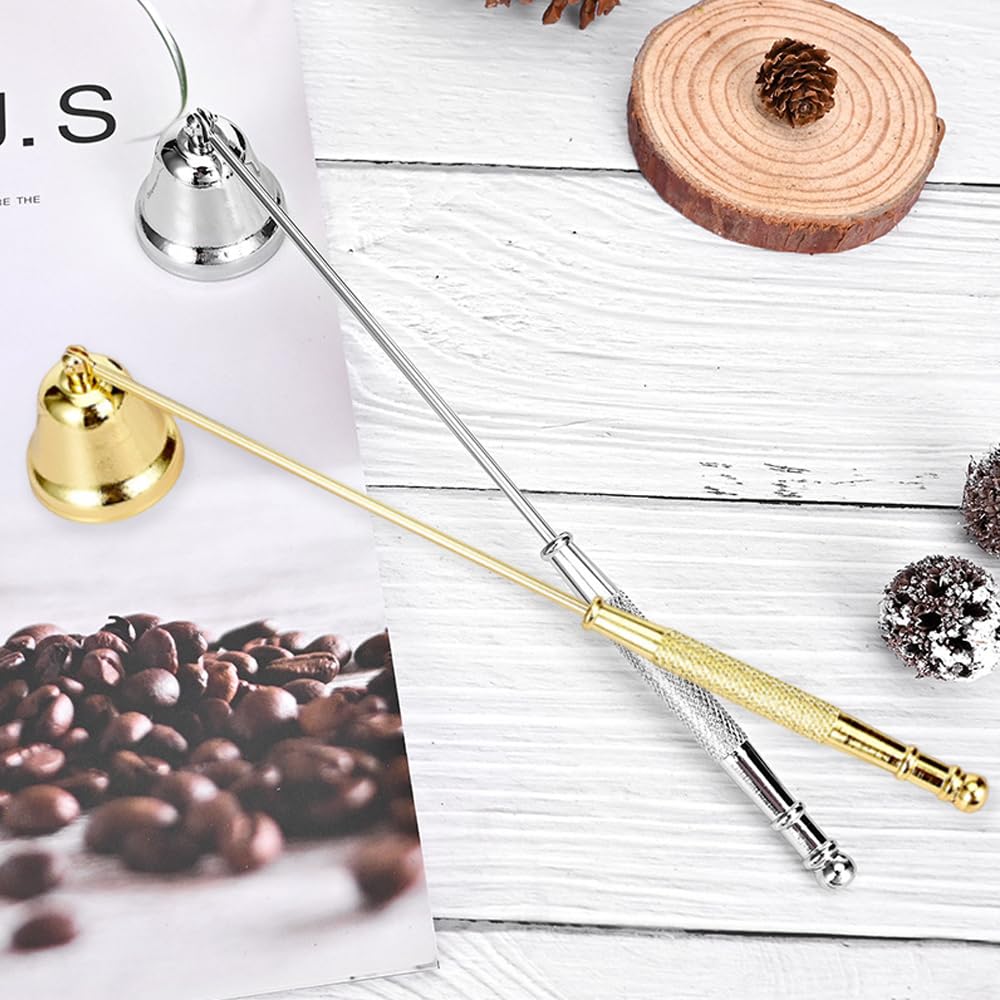 Spegnicandele In Acciaio Inox 2 Pezzi | 20 Cm | Oro E Argento | Per Candele, Matrimoni, Chiesa E Decorazioni - Foto 8