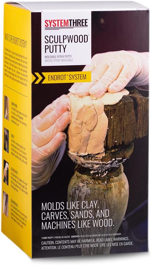 System Three SculpWood Putty Epoxy Filler, 1 Quart Kit