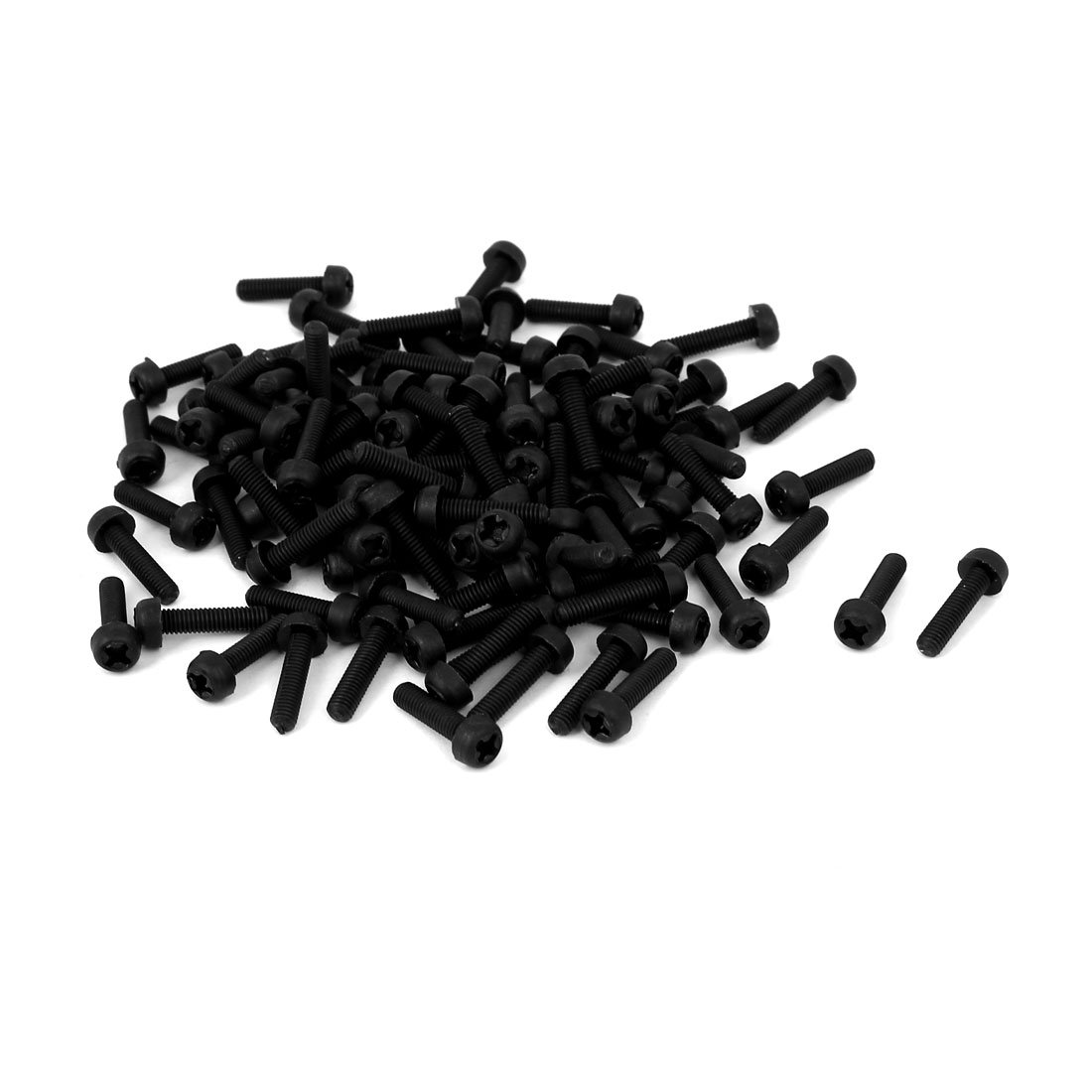 Uxcell Black Sourcingmap M3x12mm Phillips Round Head Nylon Machine Screw Bolt Fastener 100Pcs