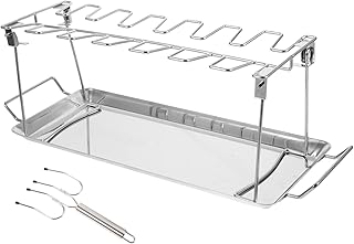 Parliky 1 Conjunto De Grelha Para Frango Dobrável Grelha Portátil Garfos De Metal Torrador Ferramenta Para Fumante Inoxidável Garfos Para Assar Alimentos Forno Ao Ar Livre Em Aço