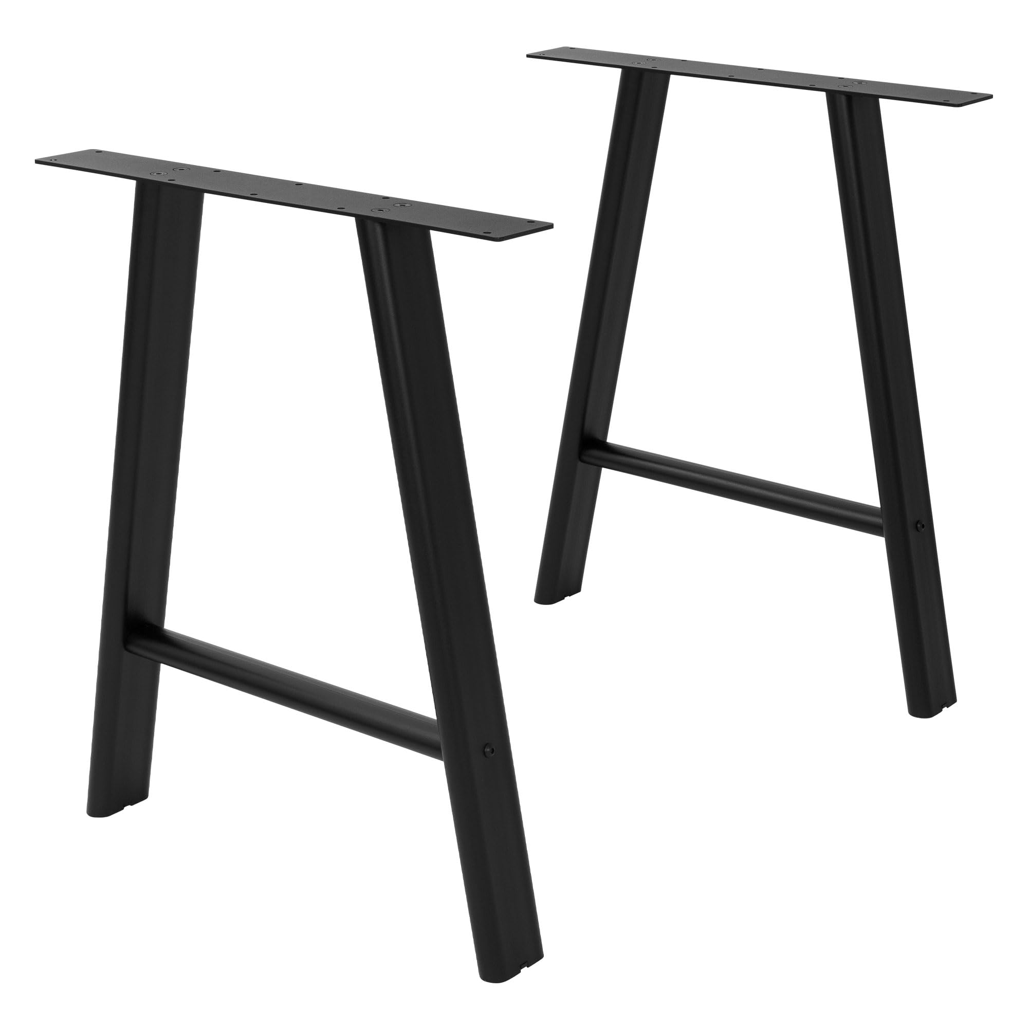 ML-Design Tischbeine Metall Schwarz 2er Set, Tischgestell Outdoor wetterfest, Tischfüße aus Stahl, Tischkufen A-Form, Schreibtischbeine Untergestell Möbelfüße für Esstisch Schreibtisch, 60x72 cm Flach